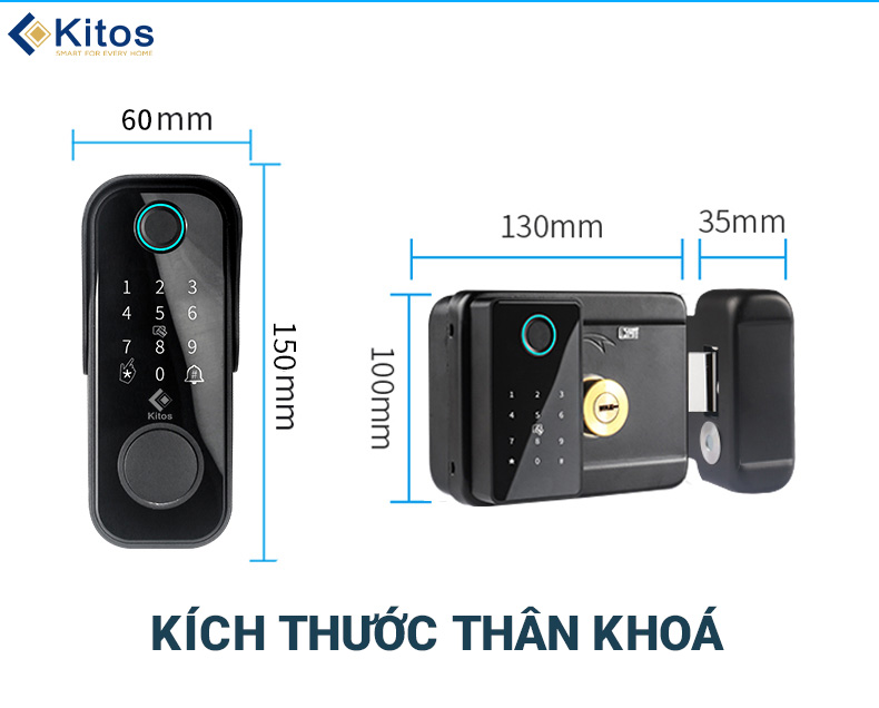 Khóa vân tay cửa cổng Kitos DL04 Pro